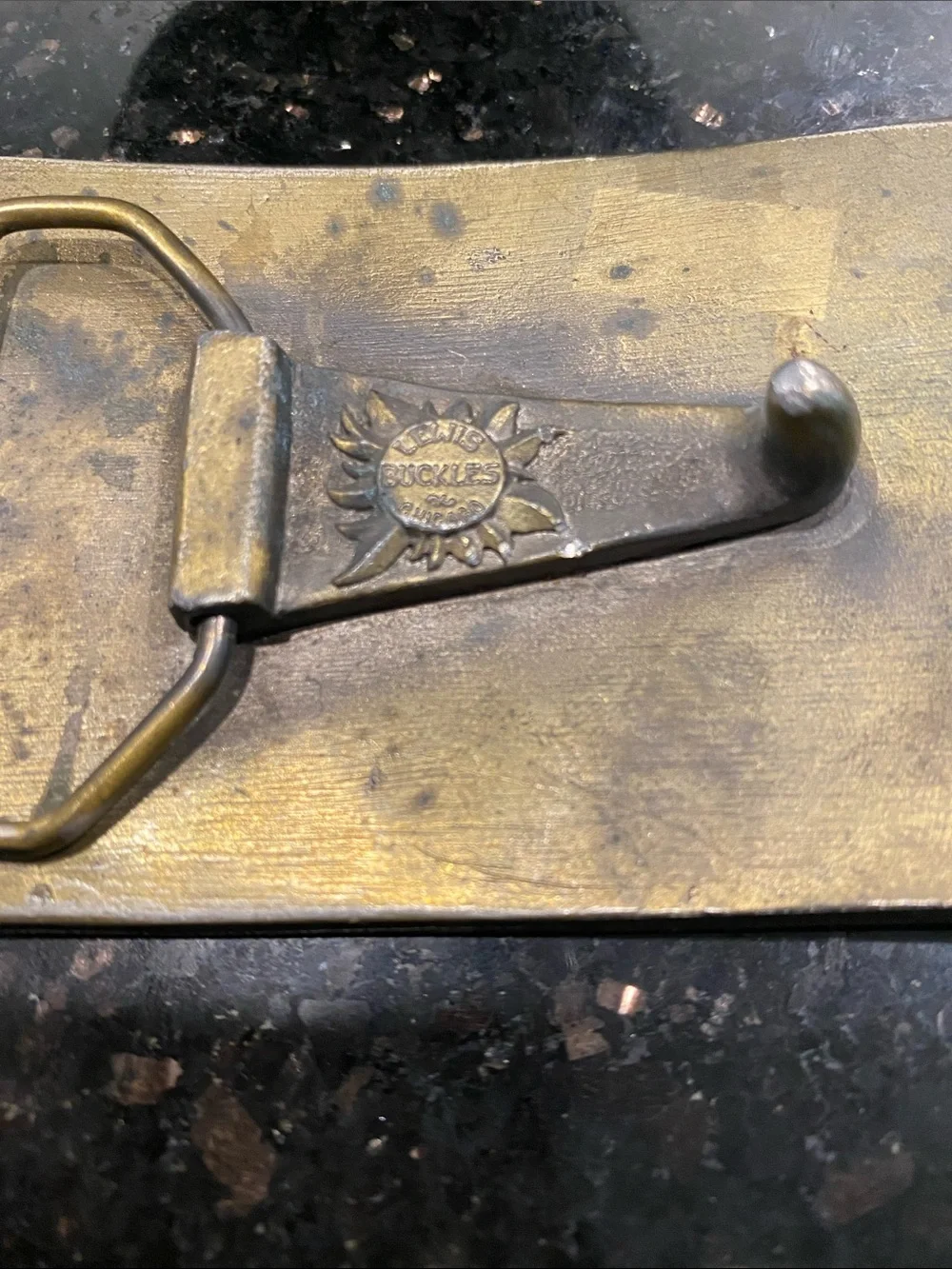 Vintage Lewis Buckles- Bronze Winged Hot Air Balloon Decorative Belt Buckle